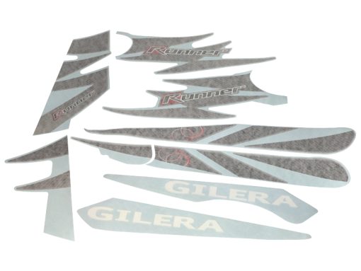Gilera Runner stickerset - zig zag - carbon origineel
